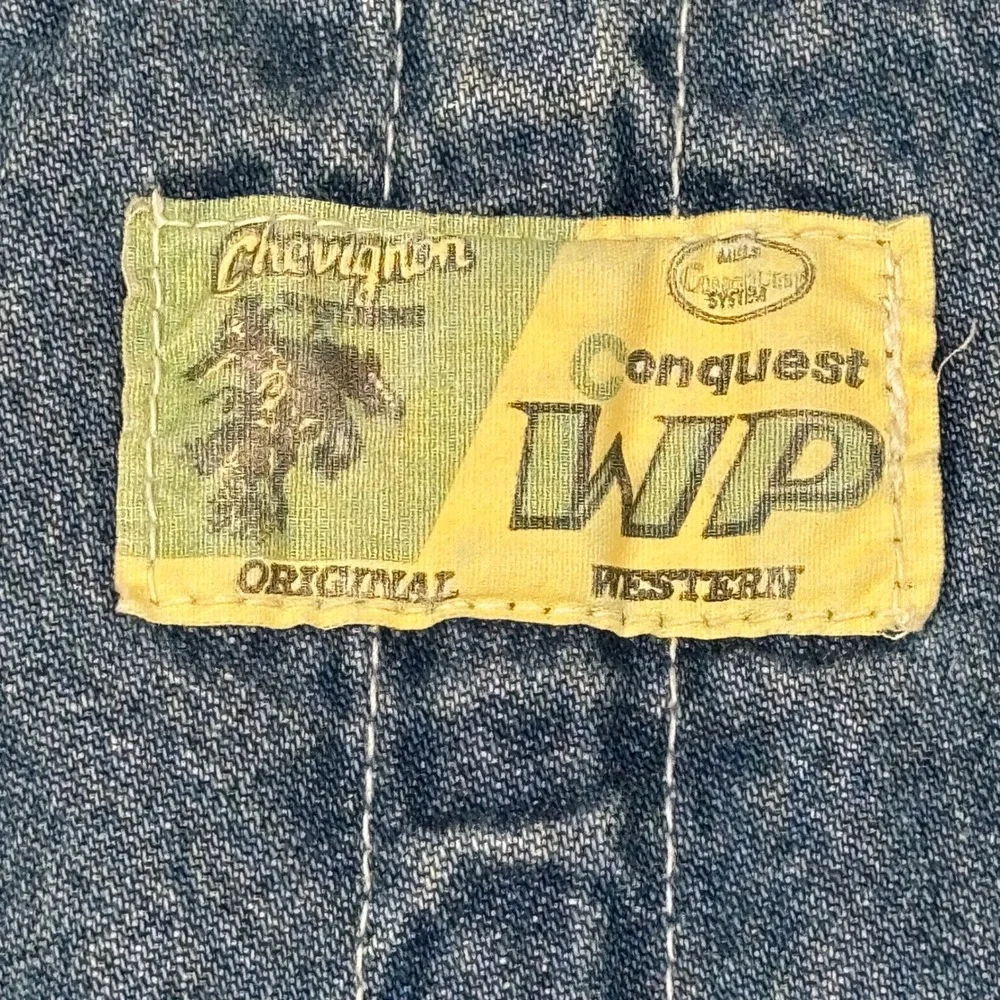 VTG Chevignon Conquest WP Overalls Mens Large Blue Denim Western Workwear 90's